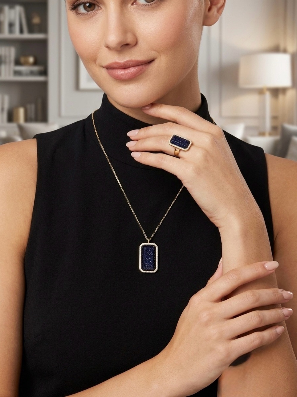 Kate Spade Necklace- Night Sky Jewels- Blue Goldstone Pendant (NWT) - Picture 2 of 5